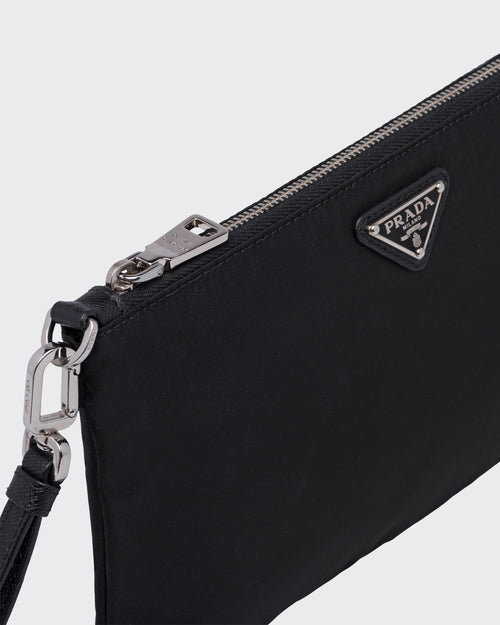 Pochette en Re-Nylon et cuir Saffiano