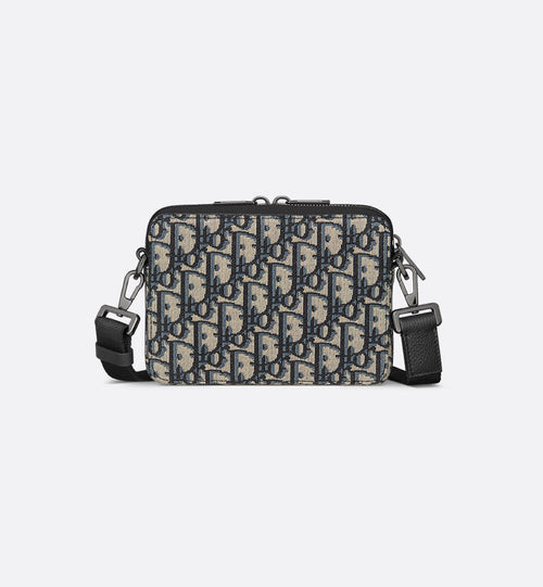 Pochette zippée à bandoulière Noir et Beige