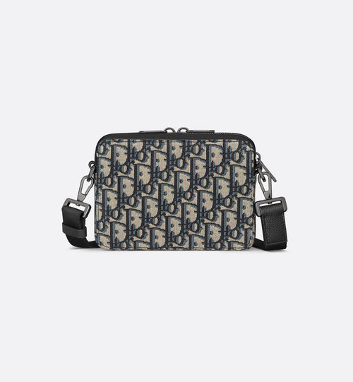Pochette zippée à bandoulière Toile jacquard Dior Oblique noir - #2