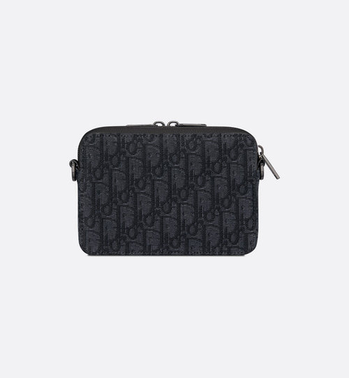 Pochette zippée à bandoulière
Toile jacquard Dior Oblique noir - #1